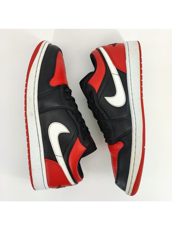 Nike Air Jordan 1 Low Men\'s Size 9 US Sneakers Leather Black Athletic 553558-066 main image 4